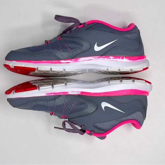 Nike Women’s Flex Trainer 5 Gray Pink Running Shoes Size 7 (724858-003) - Picture 2 of 9
